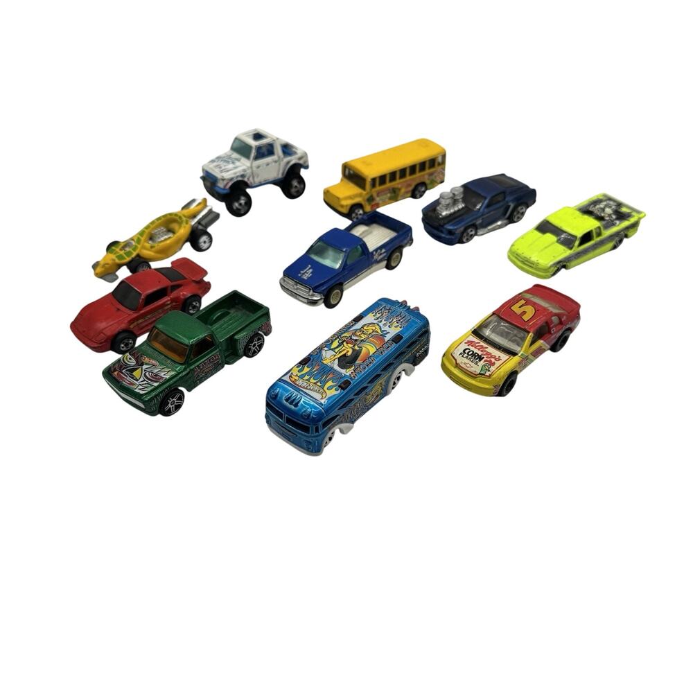 Hot Wheels Vintage Lot 10 Cars + NASCAR 1985-2002 Diecast Mix
